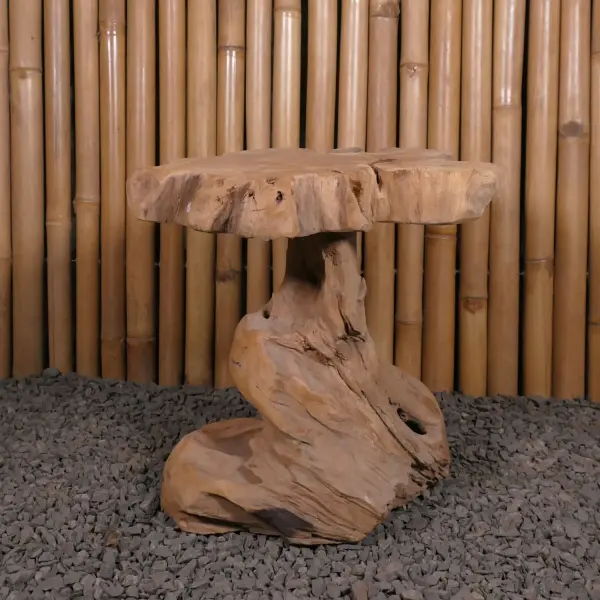 Product image 8 of the product “Table with abstract legs made of teak wood about 35cm height ”